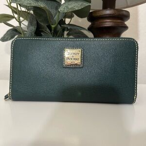 Dooney & Bourke Teal Wallet with Gold Logo